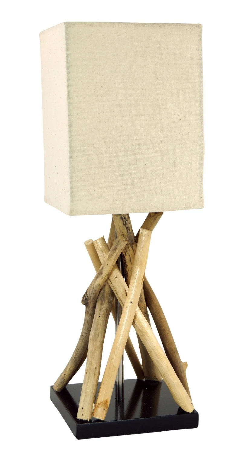 Tischleuchte / Tischlampe Pamplona,Treibholz, Baumwolle, In Bali Handgemacht Aus Naturmaterial - Modell Pamplona - 42x15x15 Cm 4 Tischleuchte / Tischlampe Pamplona,Treibholz, Baumwolle, In Bali Handgemacht Aus Naturmaterial - Modell Pamplona - 42x15x15 Cm – Bild 2