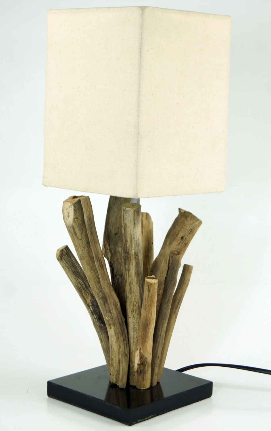 Tischleuchte / Tischlampe Vigo, Treibholz, Baumwolle, In Bali Handgemacht Aus Naturmaterial - Modell Vigo - 43x15x15 Cm 4 Tischleuchte / Tischlampe Vigo, Treibholz, Baumwolle, In Bali Handgemacht Aus Naturmaterial - Modell Vigo - 43x15x15 Cm – Bild 2