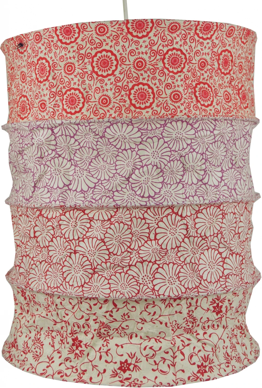 Runde Boho Papier Hängelampe, Lokta Papierlampenschirm Kailash, Handgeschöpftes Papier - Rot - 35x28x28 Cm 4 Runde Boho Papier Hängelampe, Lokta Papierlampenschirm Kailash, Handgeschöpftes Papier - Rot - 35x28x28 Cm – Bild 2