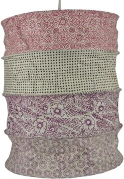 Runde Papier Hängelampe, Lokta Papierlampenschirm Kailash, Handgeschöpftes Papier - Rosa/pastell - 35x28x28 Cm -Laden Für Heimbeleuchtung 9 18dsc07133