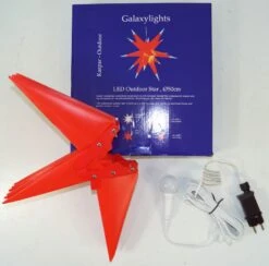 Wetterfester Faltbarer 3D Außenstern Ø 55 Cm Inkl. Leuchtmittel, 7 M Kabel, Popup Stern Aus Stabiler Plastik Für Garten &amp; Balkon - Faltstern Rot -Laden Für Heimbeleuchtung 9 18dsc08364 2