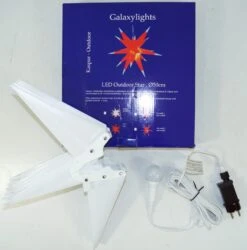 Wetterfester Faltbarer 3D Außenstern Ø 55 Cm Inkl. Leuchtmittel, 7 M Kabel, Popup Stern Aus Stabiler Plastik Für Garten &amp; Balkon - Faltstern Weiß -Laden Für Heimbeleuchtung 9 18dsc08366 2