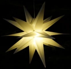 Wetterfester Faltbarer 3D Außenstern Ø 55 Cm Inkl. Leuchtmittel, 7 M Kabel, Popup Stern Aus Stabiler Plastik Für Garten &amp; Balkon - Faltstern Weiß -Laden Für Heimbeleuchtung 9 18dsc08379 4