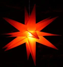 Wetterfester Faltbarer 3D Außenstern Ø 55 Cm Inkl. Leuchtmittel, 7 M Kabel, Popup Stern Aus Stabiler Plastik Für Garten &amp; Balkon - Faltstern Rot -Laden Für Heimbeleuchtung 9 18dsc08386 1