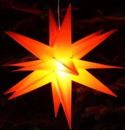 3D Batterie Außenstern Kaspar, Weihnachtsstern, Faltstern Mit 18 Spitzen Incl. 7m Kabel &amp; LED Leuchtmittel - Ø 55 Cm 4xAA Rot -Laden Für Heimbeleuchtung 9 18dsc08388 5