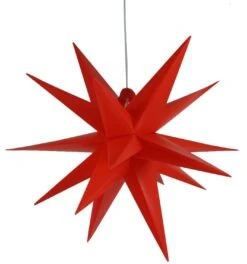 Wetterfester Faltbarer 3D Außenstern Ø 55 Cm Inkl. Leuchtmittel, 7 M Kabel, Popup Stern Aus Stabiler Plastik Für Garten &amp; Balkon - Faltstern Rot -Laden Für Heimbeleuchtung 9 18sdsc08048