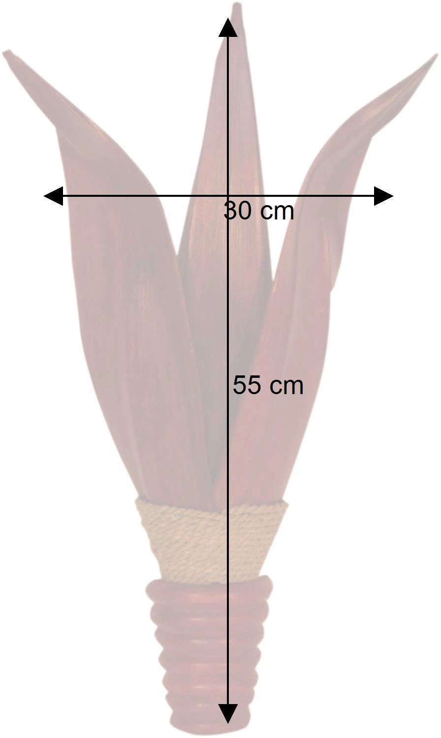 Palmenblatt Wandlampe / Wandleuchte, In Bali Handgefertigt Aus Naturmaterial, Palmholz - Modell Palma - 55x30x20 Cm 5 Palmenblatt Wandlampe / Wandleuchte, In Bali Handgefertigt Aus Naturmaterial, Palmholz - Modell Palma - 55x30x20 Cm – Bild 3