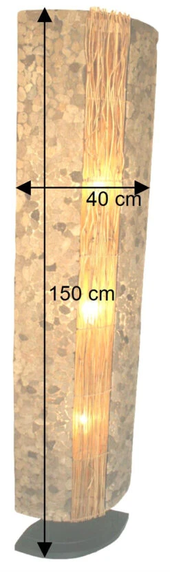 Stehlampe / Stehleuchte, In Bali Handgemacht Aus Naturmaterial, Lavastein - Modell Lava 150 Cm -Laden Für Heimbeleuchtung bemassung 13144