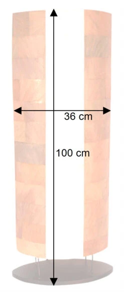 Stehlampe / Stehleuchte, In Bali Handgemacht Aus Naturmaterial, Bananenblätter - Modell Konga - 100x36x18 Cm -Laden Für Heimbeleuchtung bemassung 14918