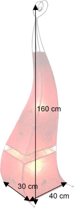 Hennalampe, Leder Stehlampe / Stehleuchte - Mauretania 160 Cm Gelb -Laden Für Heimbeleuchtung bemassung 14922