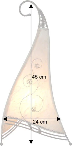 Hennalampe, Leder Tischlampe / Tischleuchte - Bangsal - Weiß - 45x24x21 Cm -Laden Für Heimbeleuchtung bemassung 16148 2