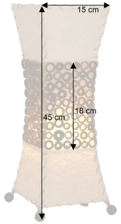 Tischlampe / Tischleuchte, In Bali Handgemacht Aus Naturmaterial, Kokosfaser, Bambus - Modell Maris Bamboo - 45x15x15 Cm -Laden Für Heimbeleuchtung bemassung 16711