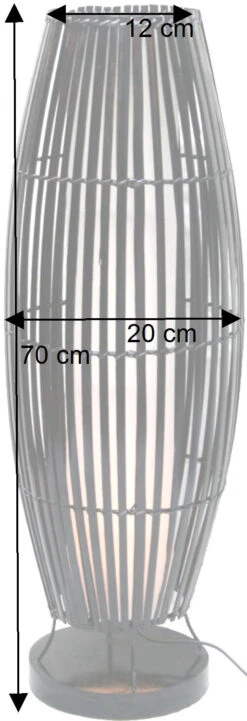 Tischlampe / Tischleuchte, In Bali Handgemacht Aus Naturmaterial, Bambus, Baumwolle - Modell Apollon 70 - 70x20x20 Cm -Laden Für Heimbeleuchtung bemassung 18777