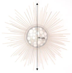 Wandlampe / Wandleuchte, In Bali Handgefertigt Aus Naturmaterial, Rattan, Capiz / Perlmutt - Modell Lakkadiva - 75x75x15 Cm 7 Wandlampe / Wandleuchte, In Bali Handgefertigt Aus Naturmaterial, Rattan, Capiz / Perlmutt - Modell Lakkadiva - 75x75x15 Cm -Laden Für Heimbeleuchtung bemassung 18795