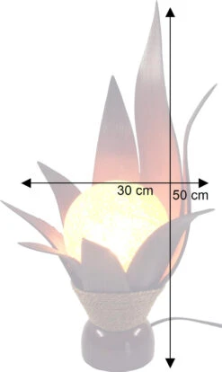 Palmenblatt Lotus Tischlampe / Tischleuchte, In Bali Handgemacht Aus Naturmaterial, Palmholz - Modell Orania - 50x30x25 Cm 7 Palmenblatt Lotus Tischlampe / Tischleuchte, In Bali Handgemacht Aus Naturmaterial, Palmholz - Modell Orania - 50x30x25 Cm -Laden Für Heimbeleuchtung bemassung 20731