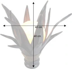 Palmenblatt Lotus Tischlampe / Tischleuchte, In Bali Handgemacht Aus Naturmaterial, Palmholz - Modell Palmera 9 - 40x40x40 Cm -Laden Für Heimbeleuchtung bemassung 22850