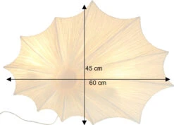 Wandleuchte, Handgefertigte Designleuchte Aus Bali, Seidenstoff - Simona Creme - 45x60x15 Cm -Laden Für Heimbeleuchtung bemassung 24512 1