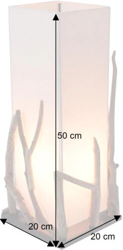 Tischleuchte / Tischlampe Lesotho, In Bali Handgemachtes Unikat Aus Naturmaterial, Treibholz, Baumwolle - Modell Lesotho - 50x20x20 Cm -Laden Für Heimbeleuchtung bemassung 26038