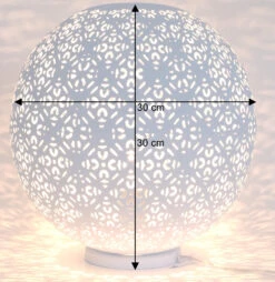 Metall Tischlampe / Tischleuchte In Marrokanischem Design, Orientalische Lampe In Kugelform - 30x30x30 Cm Ø30 Cm -Laden Für Heimbeleuchtung bemassung 28827