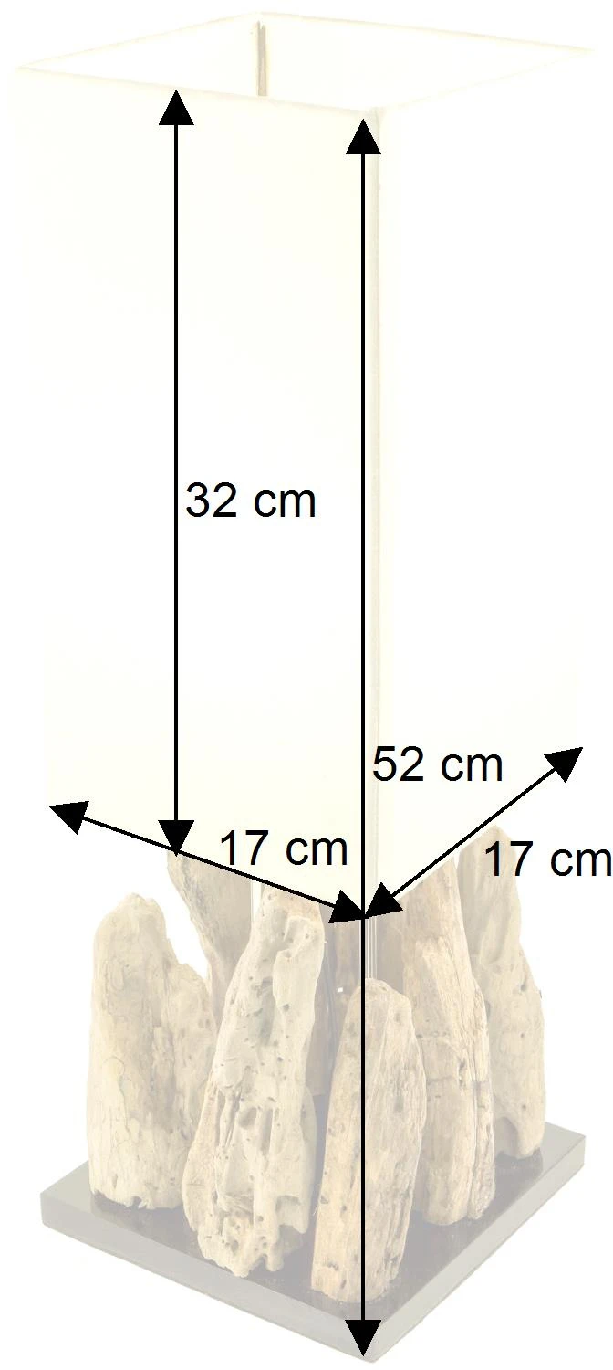 Tischleuchte / Tischlampe, In Bali Handgemachtes Unikat Aus Naturmaterial, Treibholz, Baumwolle - Modell Kinshasa - 52x17x17 Cm 7 Tischleuchte / Tischlampe, In Bali Handgemachtes Unikat Aus Naturmaterial, Treibholz, Baumwolle - Modell Kinshasa - 52x17x17 Cm – Bild 5