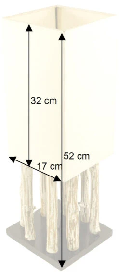 Tischleuchte / Tischlampe Kowari, In Bali Handgemachtes Unikat Aus Naturmaterial ,Treibholz, Baumwolle - Modell Kowari - 52x17x17 Cm -Laden Für Heimbeleuchtung bemassung 30000