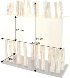 Tischleuchte / Tischlampe, In Bali Handgemachtes Unikat Aus Naturmaterial,Treibholz, Baumwolle - Modell Tabanan - 54x52x18 Cm -Laden Für Heimbeleuchtung bemassung 30001