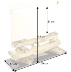 Tischlampe / Tischleuchte, Handgefertigt In Bali, Treibholz, Baumwolle, Unikat - Modell Malacoota - 43x50x17 Cm -Laden Für Heimbeleuchtung bemassung 31596