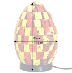 Tischlampe / Tischleuchte, Handgemacht In Bali, Glasmosaik - Modell Mojo.1 - 22x16x16 Cm -Laden Für Heimbeleuchtung bemassung 33295