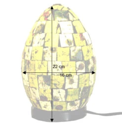 Tischlampe / Tischleuchte, Handgemacht In Bali, Glasmosaik - Modell Mojo.2 - 22x16x16 Cm -Laden Für Heimbeleuchtung bemassung 33302