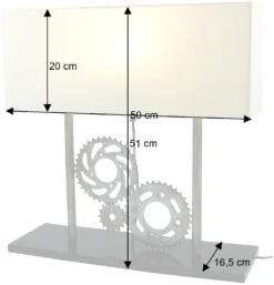 Tischlampe / Tischleuchte, Upcycling Lichtobjekt Aus Altmetall - Modell Pedalor - 51x50x16,5 Cm -Laden Für Heimbeleuchtung bemassung 33963