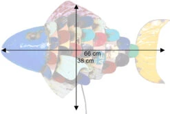 Wandlampe/Wandleuchte Iron Fisch, Upcycling Lichtobjekt Aus Altmetall - Fisch - 38x66x13 Cm -Laden Für Heimbeleuchtung bemassung 34423