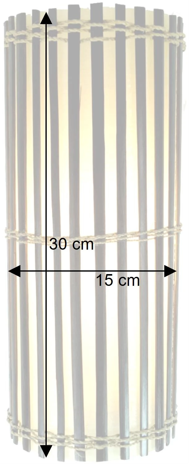 Wandlampe / Wandleuchte, Bambus Designleuchte, In Bali Handgefertigt Aus Naturmaterial, Bambus - Modell Mirabilis - 30x15x15 Cm Ø15 Cm 6 Wandlampe / Wandleuchte, Bambus Designleuchte, In Bali Handgefertigt Aus Naturmaterial, Bambus - Modell Mirabilis - 30x15x15 Cm Ø15 Cm – Bild 4