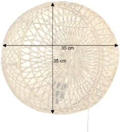Wandlampe / Wandleuchte, In Bali Handgefertigt Aus Naturmaterial, Rattan - Modell Maumere - 35x35x14 Cm -Laden Für Heimbeleuchtung bemassung 35288