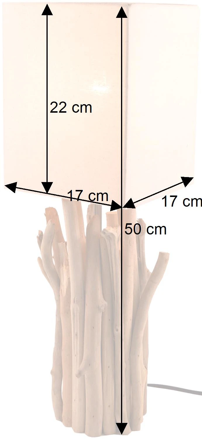 Tischleuchte / Tischlampe Kukuma, Treibholz, Baumwolle, In Bali Handgemacht Aus Naturmaterial - Modell Kukuma - 50x17x17 Cm 5 Tischleuchte / Tischlampe Kukuma, Treibholz, Baumwolle, In Bali Handgemacht Aus Naturmaterial - Modell Kukuma - 50x17x17 Cm – Bild 3