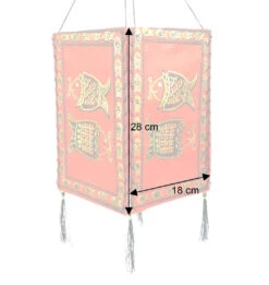 Lokta Papier Hänge Lampenschirm, Deckenleuchte Aus Handgeschöpftem Papier - Fisch Rot - 28x18x18 Cm -Laden Für Heimbeleuchtung bemassung 37355