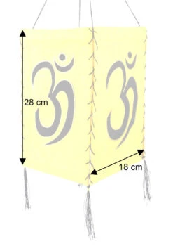 Lokta Papier Hänge Lampenschirm, Deckenleuchte Aus Handgeschöpftem Papier - Om Gelb - 28x18x18 Cm -Laden Für Heimbeleuchtung bemassung 37358