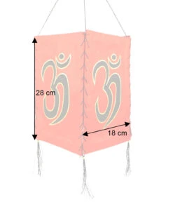 Lokta Papier Hänge Lampenschirm, Deckenleuchte Aus Handgeschöpftem Papier - Om Rot - 28x18x18 Cm 7 Lokta Papier Hänge Lampenschirm, Deckenleuchte Aus Handgeschöpftem Papier - Om Rot - 28x18x18 Cm -Laden Für Heimbeleuchtung bemassung 37362