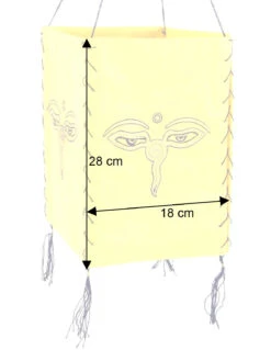 Lokta Papier Hänge Lampenschirm, Deckenleuchte Aus Handgeschöpftem Papier - Buddhas Augen Gelb - 28x18x18 Cm -Laden Für Heimbeleuchtung bemassung 37365