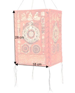 Lokta Papier Hänge Lampenschirm, Deckenleuchte Aus Handgeschöpftem Papier - Mandala Rot - 28x18x18 Cm -Laden Für Heimbeleuchtung bemassung 37368