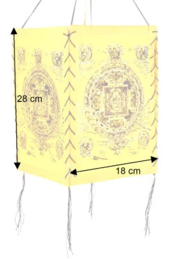 Lokta Papier Hänge Lampenschirm, Deckenleuchte Aus Handgeschöpftem Papier - Buddha Mandala Gelb - 28x18x18 Cm -Laden Für Heimbeleuchtung bemassung 37369