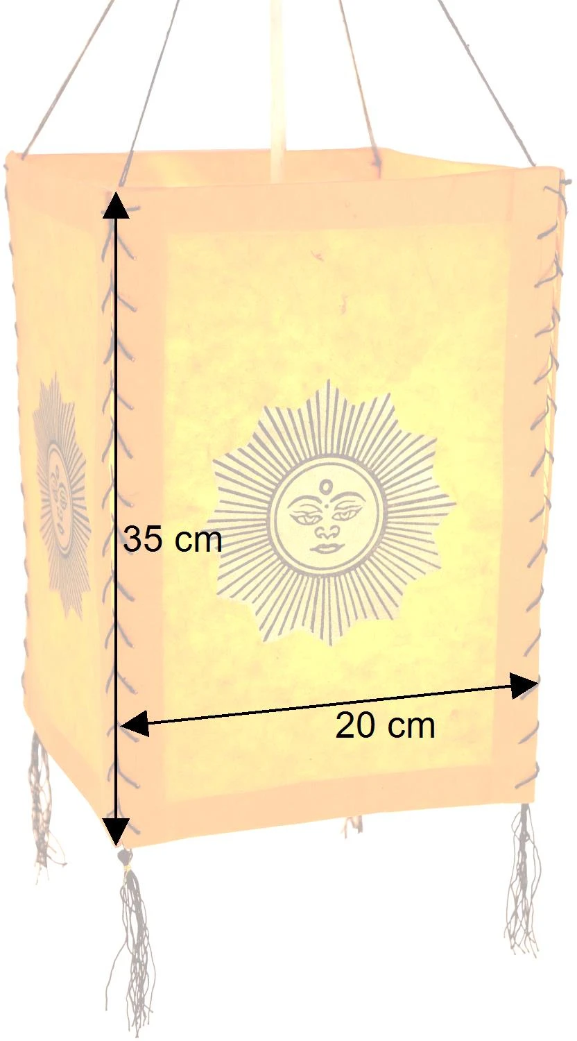 Lokta Papier Hänge Lampenschirm, Deckenleuchte Aus Handgeschöpftem Papier - Lucky Sonne Orange - 35x20x20 Cm 5 Lokta Papier Hänge Lampenschirm, Deckenleuchte Aus Handgeschöpftem Papier - Lucky Sonne Orange - 35x20x20 Cm – Bild 3