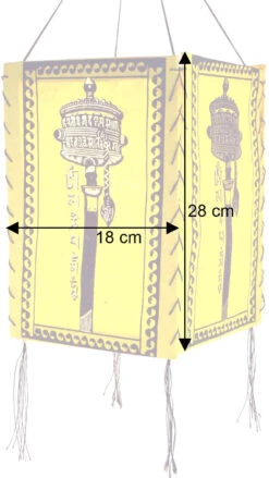Lokta Papier Hänge Lampenschirm, Deckenleuchte Aus Handgeschöpftem Papier, Gebetsmühle - Gelb - 28x18x18 Cm 9 Lokta Papier Hänge Lampenschirm, Deckenleuchte Aus Handgeschöpftem Papier, Gebetsmühle - Gelb - 28x18x18 Cm -Laden Für Heimbeleuchtung bemassung 37849