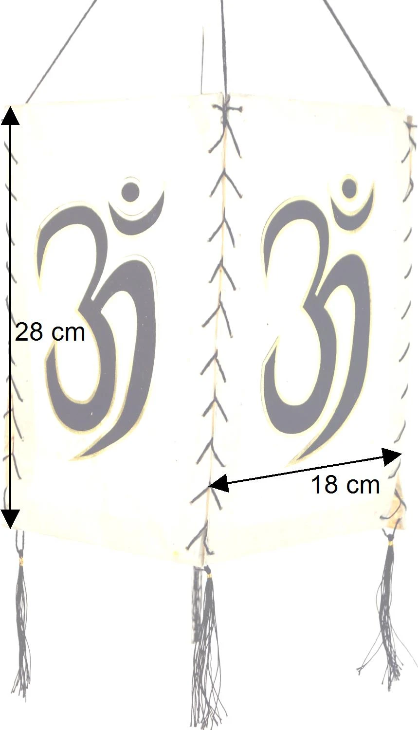 Lokta Papier Hänge Lampenschirm, Deckenleuchte Aus Handgeschöpftem Papier - Om Weiß - 28x18x18 Cm 6 Lokta Papier Hänge Lampenschirm, Deckenleuchte Aus Handgeschöpftem Papier - Om Weiß - 28x18x18 Cm – Bild 4