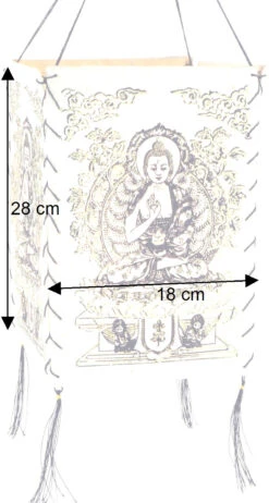 Lokta Papier Hänge Lampenschirm, Deckenleuchte Aus Handgeschöpftem Papier - Buddha 2 Weiß - 28x18x18 Cm -Laden Für Heimbeleuchtung bemassung 38181