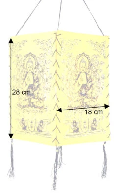 Lokta Papier Hänge Lampenschirm, Deckenleuchte Aus Handgeschöpftem Papier - Buddha 2 Gelb - 28x18x18 Cm -Laden Für Heimbeleuchtung bemassung 38182