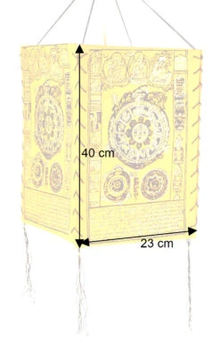 Lokta Papier Hänge Lampenschirm, Deckenleuchte Aus Handgeschöpftem Papier - Mandala Orange - 28x18x18 Cm -Laden Für Heimbeleuchtung bemassung 38185