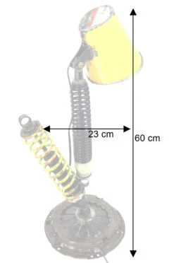 Tischlampe / Tischleuchte, Upcycling Lichtobjekt Aus Altmetall - Modell Minelli - 60x23x33 Cm -Laden Für Heimbeleuchtung bemassung 38890