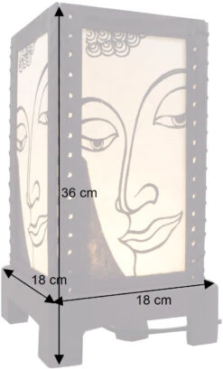 Transparente Deko Tischleuchte Aus Holz &amp; Handgeschöpftem Papier - Buddha/weiß - 36x18x18 Cm -Laden Für Heimbeleuchtung bemassung 39117