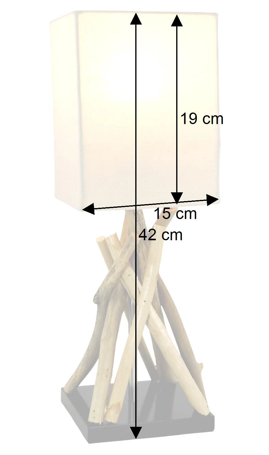 Tischleuchte / Tischlampe Pamplona,Treibholz, Baumwolle, In Bali Handgemacht Aus Naturmaterial - Modell Pamplona - 42x15x15 Cm 6 Tischleuchte / Tischlampe Pamplona,Treibholz, Baumwolle, In Bali Handgemacht Aus Naturmaterial - Modell Pamplona - 42x15x15 Cm – Bild 4