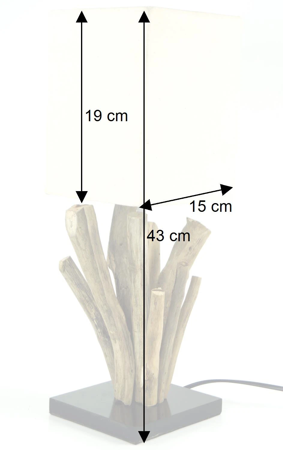 Tischleuchte / Tischlampe Vigo, Treibholz, Baumwolle, In Bali Handgemacht Aus Naturmaterial - Modell Vigo - 43x15x15 Cm 6 Tischleuchte / Tischlampe Vigo, Treibholz, Baumwolle, In Bali Handgemacht Aus Naturmaterial - Modell Vigo - 43x15x15 Cm – Bild 4